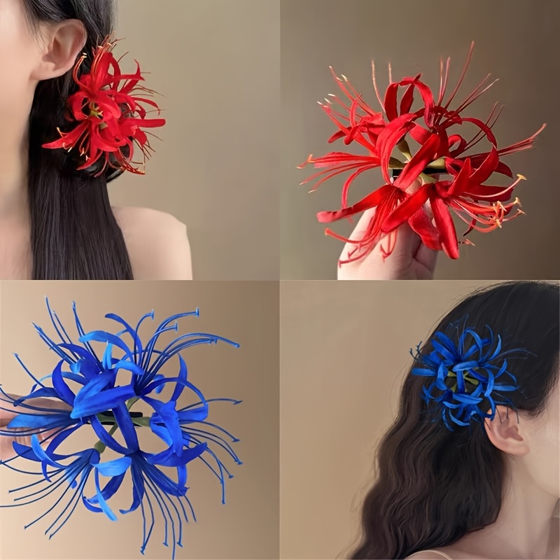 1pc vibrant red lily 3d floral hair clip women - Temu Brazil display picture 1