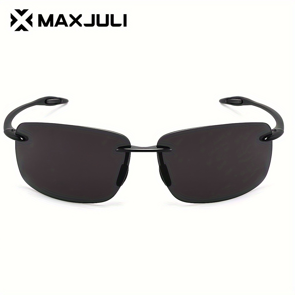

Juli Polarized Glasses: Perfect For Sports, Fishing, Golf, Surfing & Driving - Unisex Tr90 Rimless Frame Eyewear Mj8009