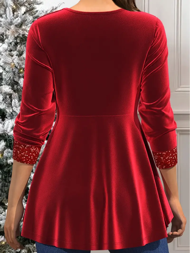 plus size christmas tunic dress HDE Women's Plus Size Party Dress Ugly Christmas Sweater Long Sleeve Above Knee Skater Dress Fun Holiday Xmas Swing Tunic Dear Santa Bring Wine