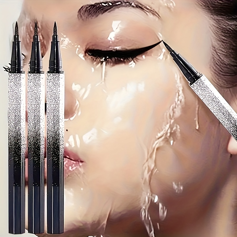 TEMU 3 Black Eyeliner Liquid Pens Eyeliner Extremely Shining Eyeliner Pens - Long-lasting, Fast Drying, Anti Halo And Anti Stain Extremely Fine Eye