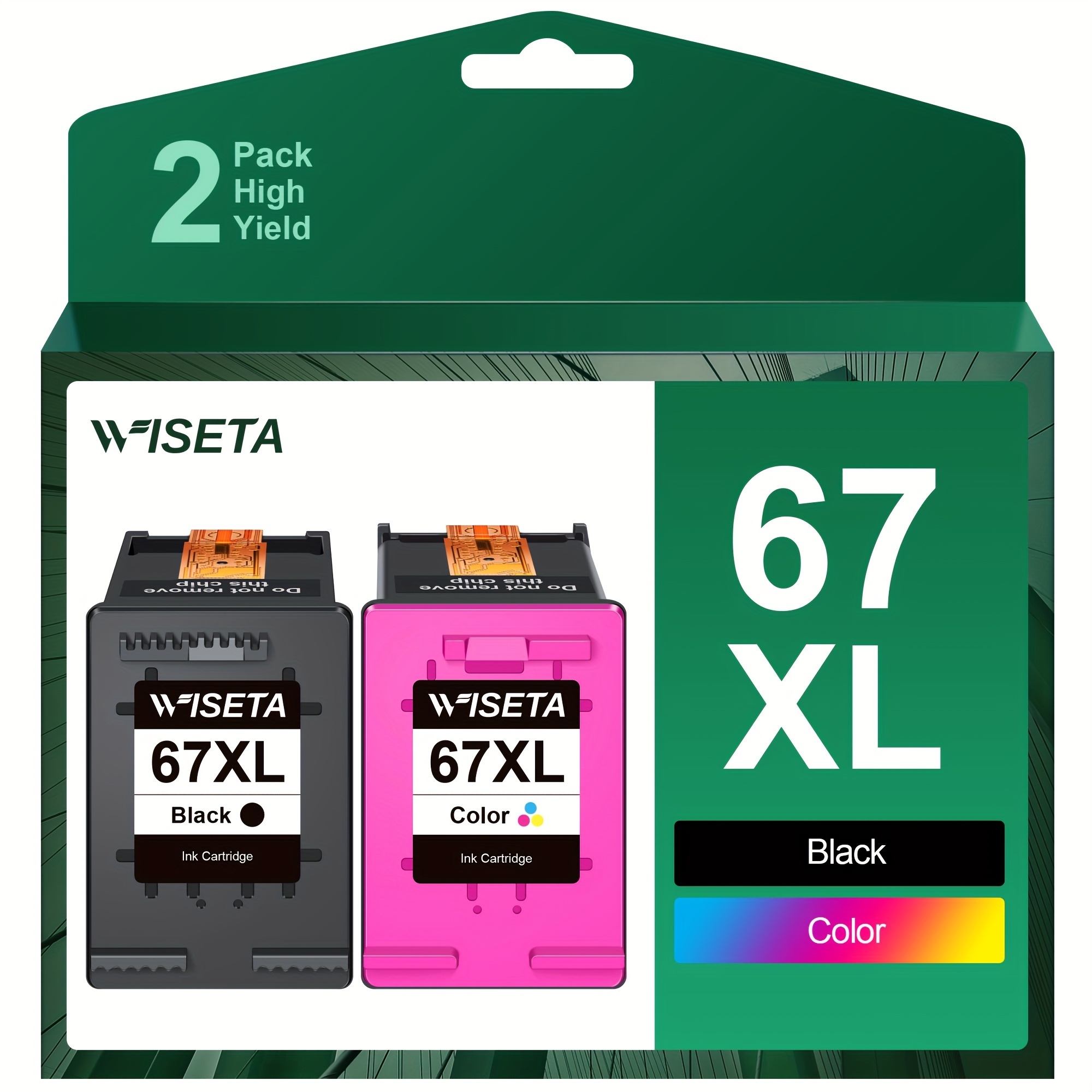 TEMU 67xl Ink Cartridges For 67xl Ink Cartridge Works With For 2700 2700e 2755e 2755 4155e 4155 6055e 6455e 6400 6055 Pro 6452 6458 6475, 2-pack