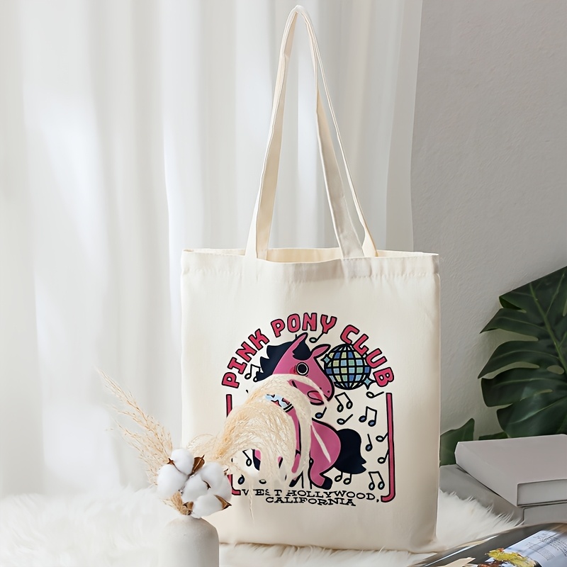 1pc pink west california tote bag Temu