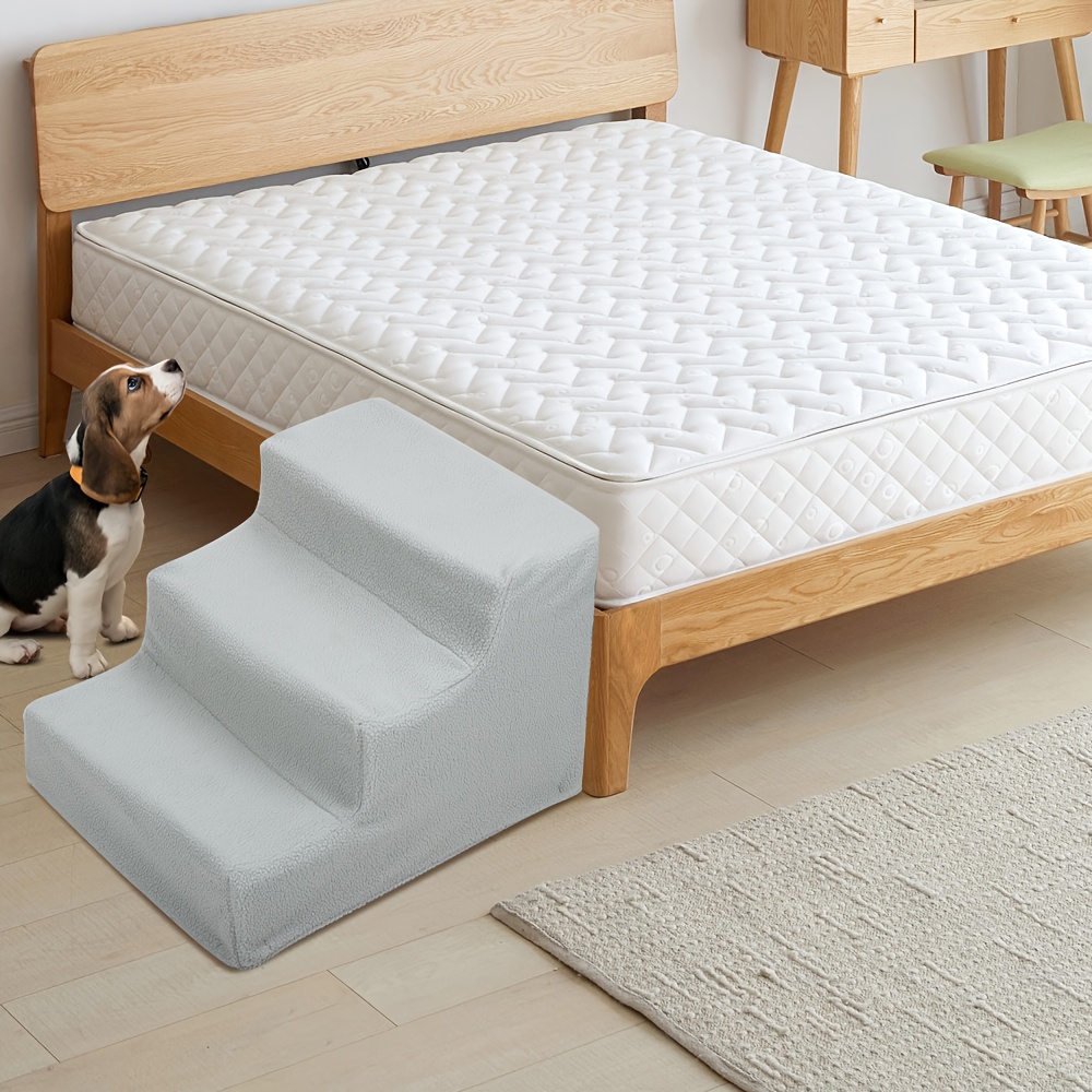 E-shop Drei-stufige Haustierstufen und Treppe, Katzen- und Hunde-Rampe, Hunde- und Katzen-Treppenleiter, geeignet für hohe Betten, Hunde- und