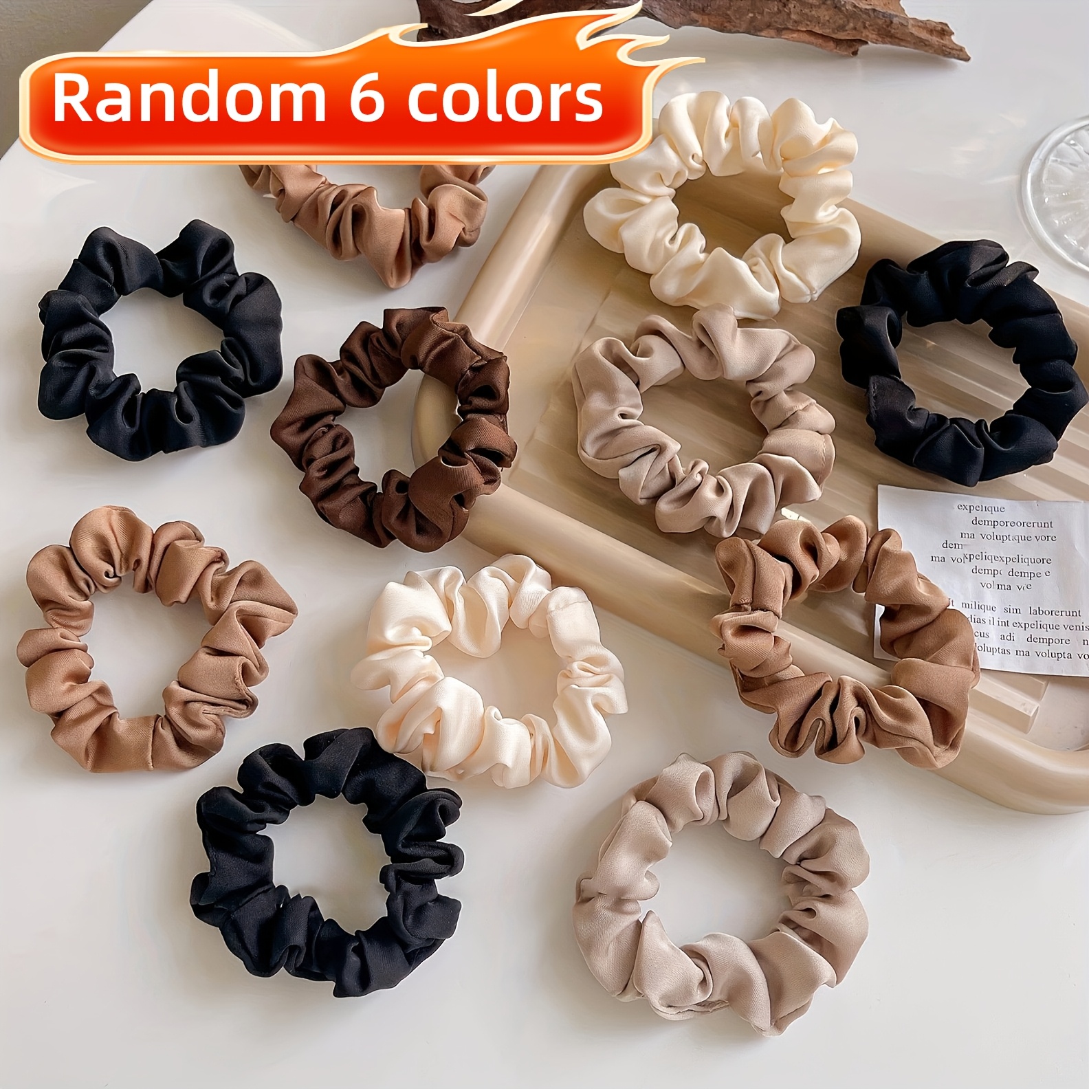 A Set Of 6pcs Random Color Retro Hair Ties, Good Elasticity, Very Suitable For Family Gatherings, Outdoor Activities, Travel And Other Occasions, Sports Outdoors