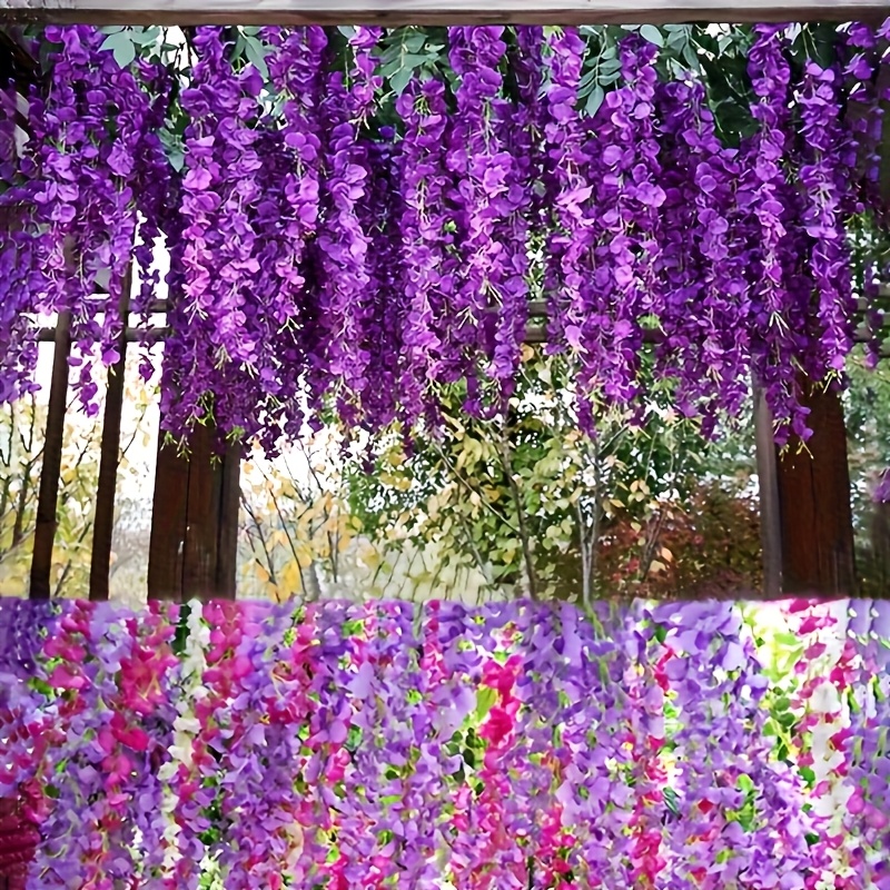 48本】人工紫紫陽花ガーランド 109.73cm メンテナン フラワー ド 結婚