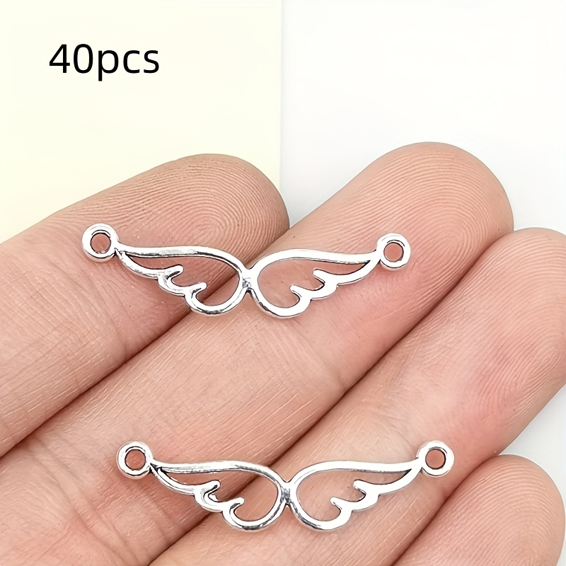 40pcs Wings Connector Charms Pendant For Diy Fashion Jewelry Making, Crafting Accessories