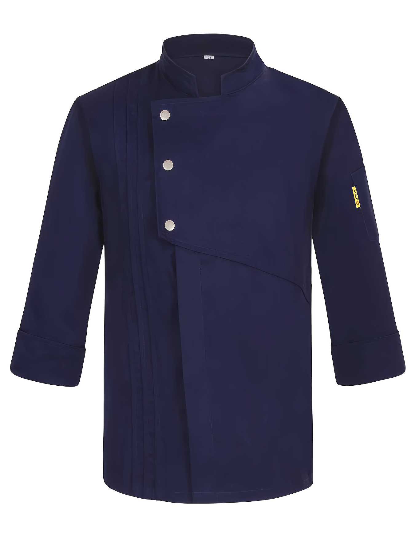 men's professional comfy pure solid long sleeve stand collar