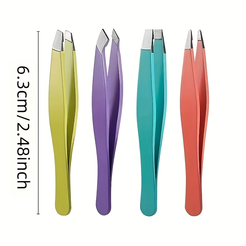 TEMU Meilleur ensemble de pinces 3,7 pouces et mini 2,4 pouces - Pince à sourcils professionnelle en acier inoxydable - pour les poils du visage, les