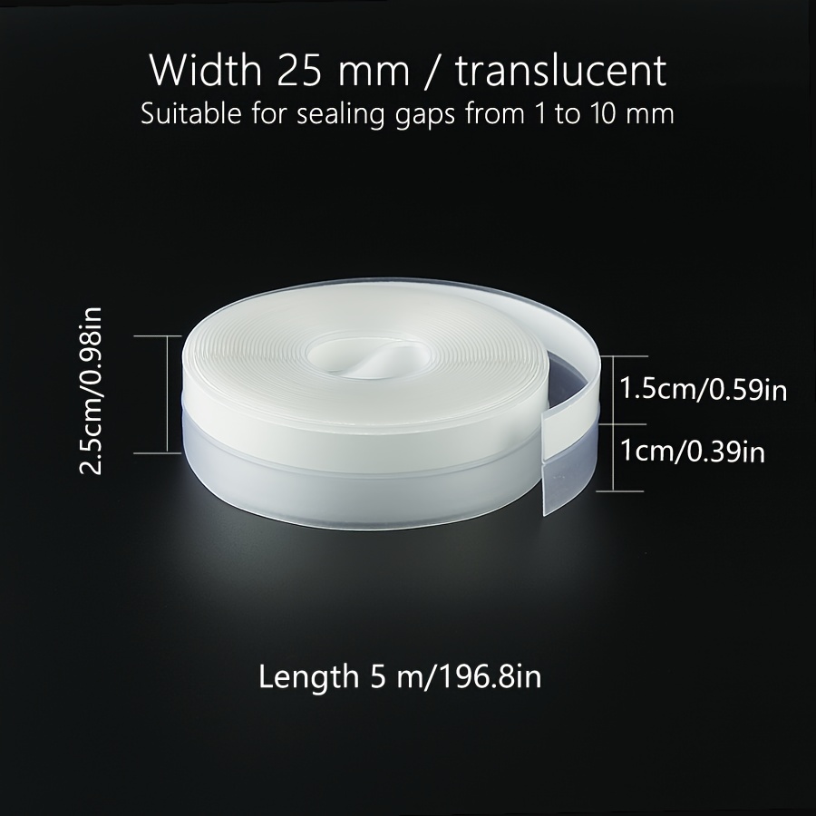TEMU A 5-meter Long Self-adhesive Sealing Strip For Doors And Windows, Transparent Draft Stopper For Door , Insulation For Windows, Soundproof And