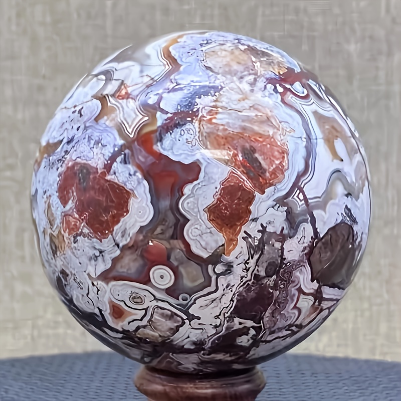 1pc of   types of mexican agate ball artificial crystal spherical crystal handle without base suitable for playing with crystal tabletop decoration the   for christmas valentines day halloween gifts 4 7 5 2cm 1 85 2 04 inches details 0