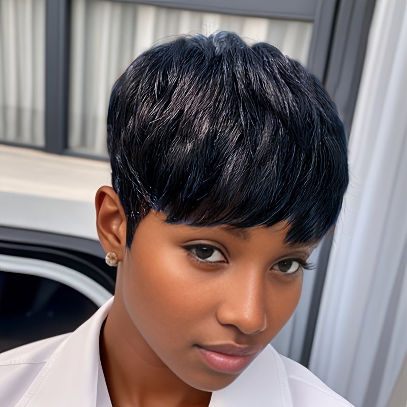 TEMU Nicelatus Short Wig Short Cut Wig With Bangs Short Hairstyles Synthetic Wigs For Women Short Hair Wigs For Halloween, Christmas Party, Music