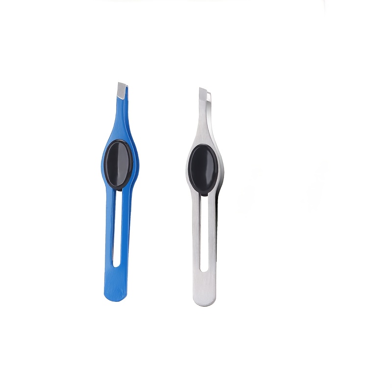 TEMU 2pcs Tweezers, Anti-slip Eyebrow Clip Precision Stainless Steel Eyebrow Tweezers Stainless Steel Eyebrow Tweezers, Male And Female Tweezers,