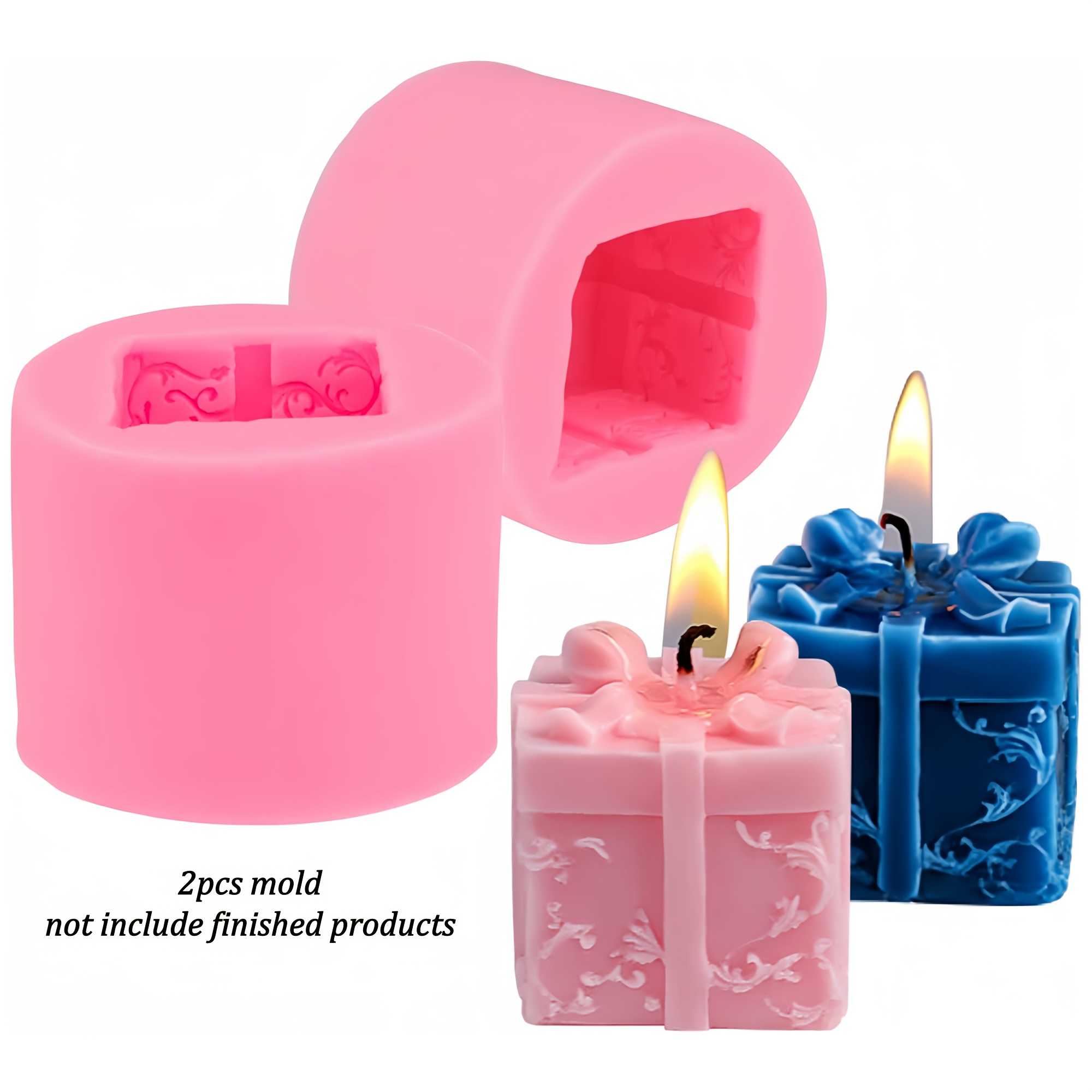 TEMU 2-pack Silicone Candle Molds | 3d Square Candle Molds For Home Decor And Crafts, Easter Theme