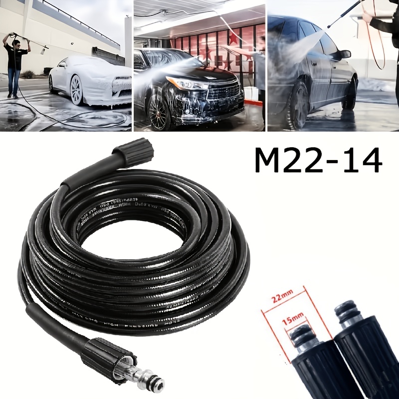 M22-14mm 高圧洗車ホース 5800PSI 高圧洗浄機用ホース 自動車用クリーニング用品 高圧洗浄機アクセサリー: retailer-supplied image
