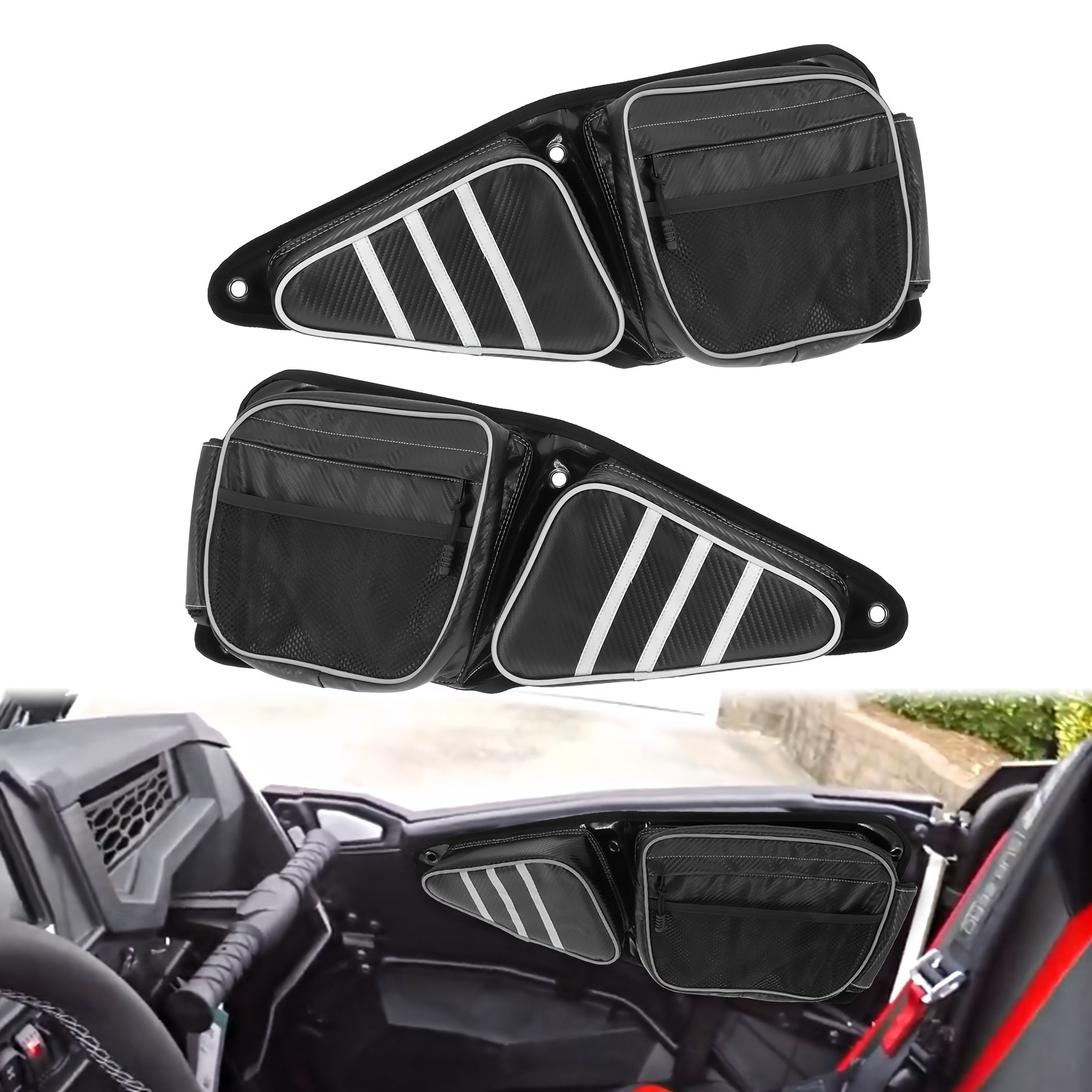 TEMU 1 Pair Front Side Door Tool Bag Knee For Utv For Rzr 900 1000