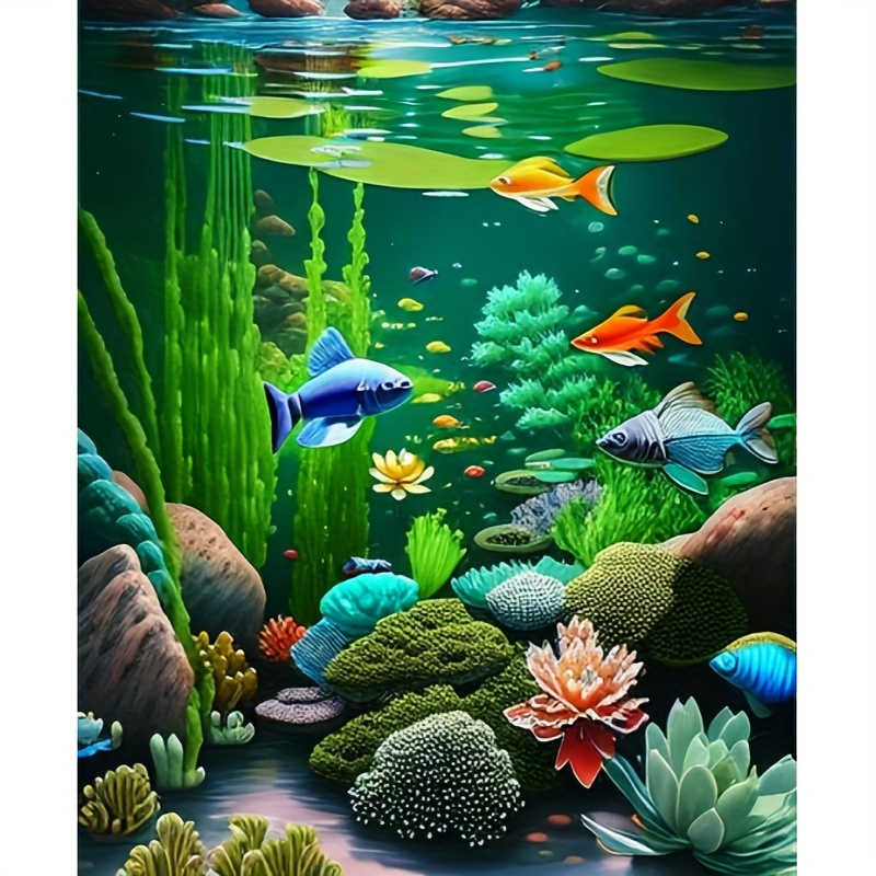 

Diamond Painting Kit: Create A 3d Underwater Scene With Round Diamonds And Acrylic (pmma) Material