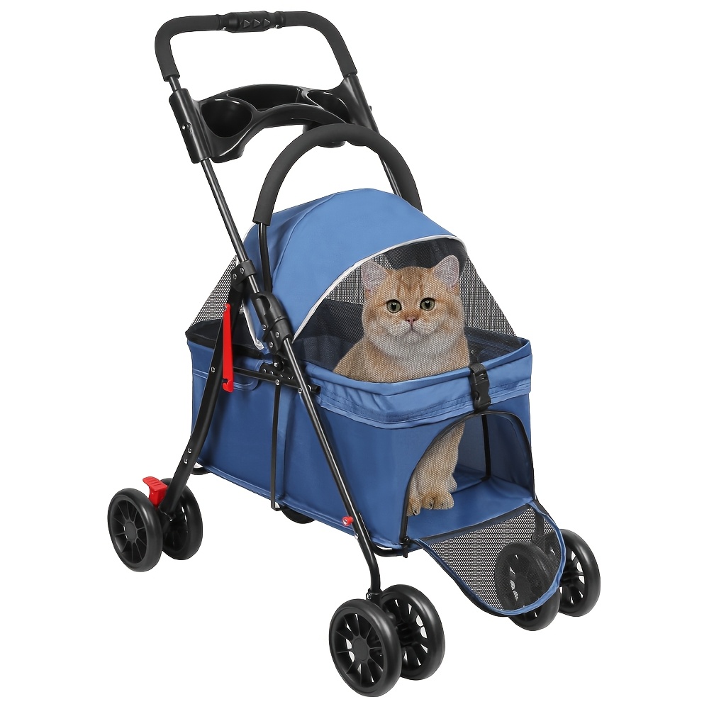 Foldable Space- Stroller For Dogs And Cats With Removable Basket, Pet Trolley, With Detachable Travel Capsule, Wheels, And Openable Canopy, For , Traveling, Walking