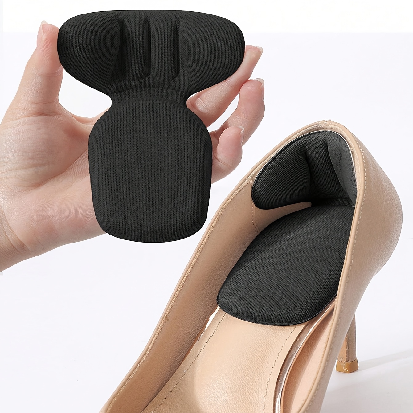 Image of 1 Pair Of Heel Grip Pads, Elasticated Insoles, Large Heel Pads, Men's And Women's Heel Pads, Padding, Improved Shoe Fit Insoles