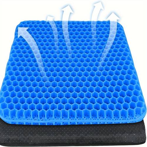 large full size seat cushion with non woven fabric cover 1000g 45cm 32cm 4cm gel pad cool thick breathable honeycomb design pressure relief anti slip mat for office chair home car wheelchair boat use perfect gift for mothers day or father