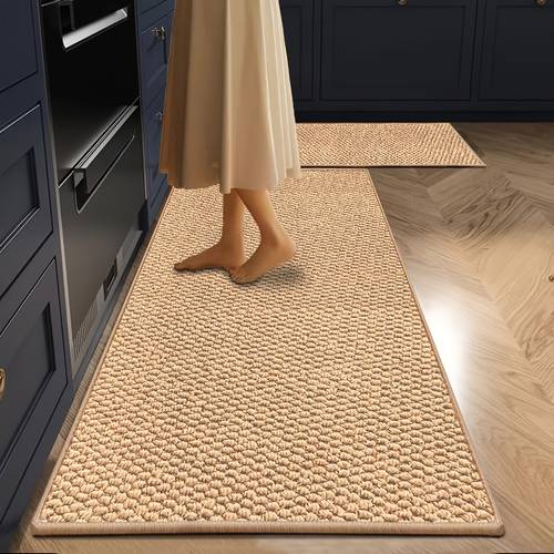 anti slip pattern kitchen runner mat washable suitable for hallway laundry room bathroom entrance beige