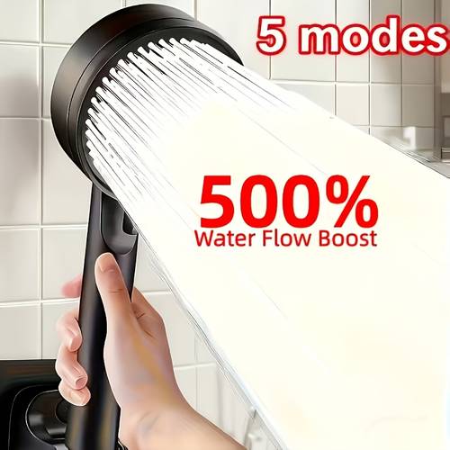 this high pressure showerhead features 5 increasing speed by up to 500 its a water saving bathroom accessory offering adjustable spray options