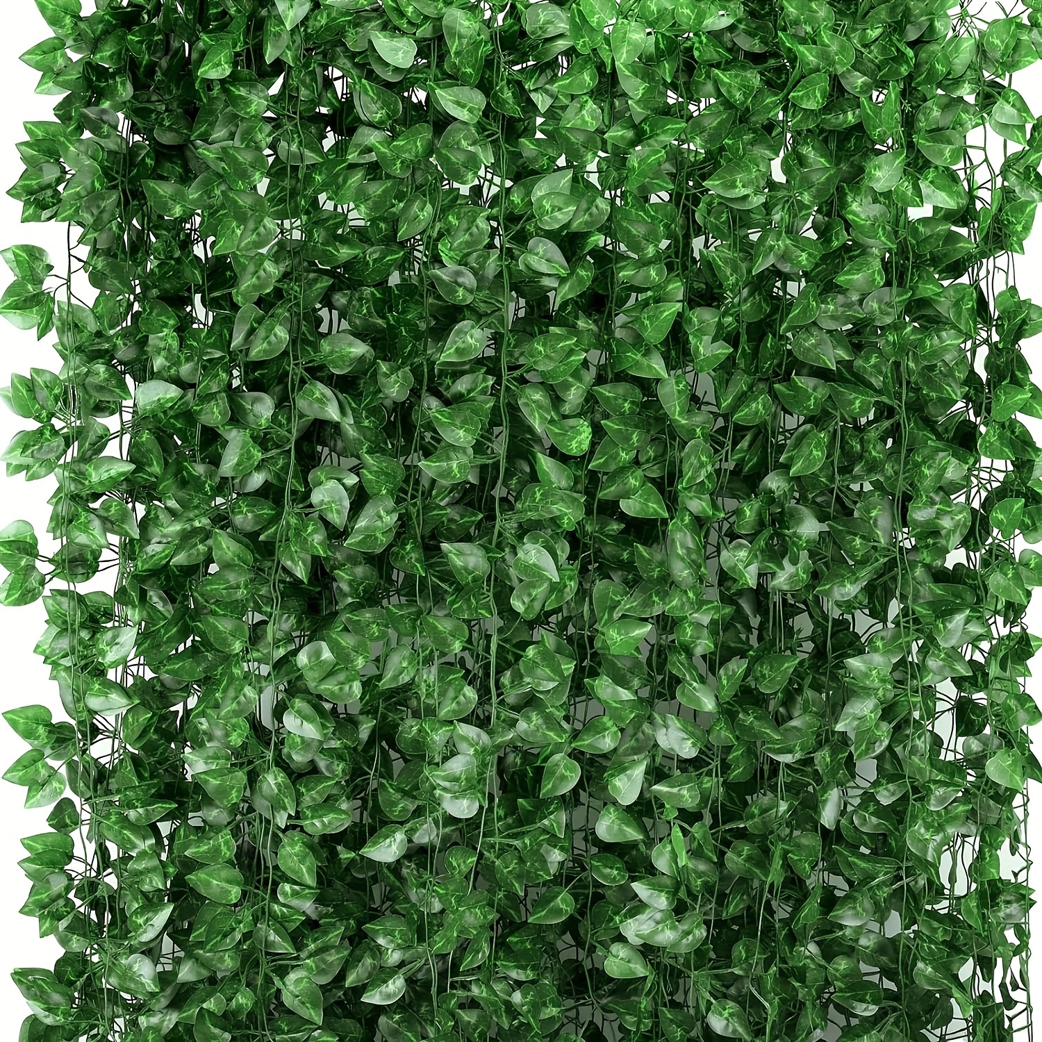 

24/36 Strands Artificial Ivy Leaf Plants Vine Hanging Garland Fake Foliage Flowers Home Kitchen Wedding Wall Decor, Green