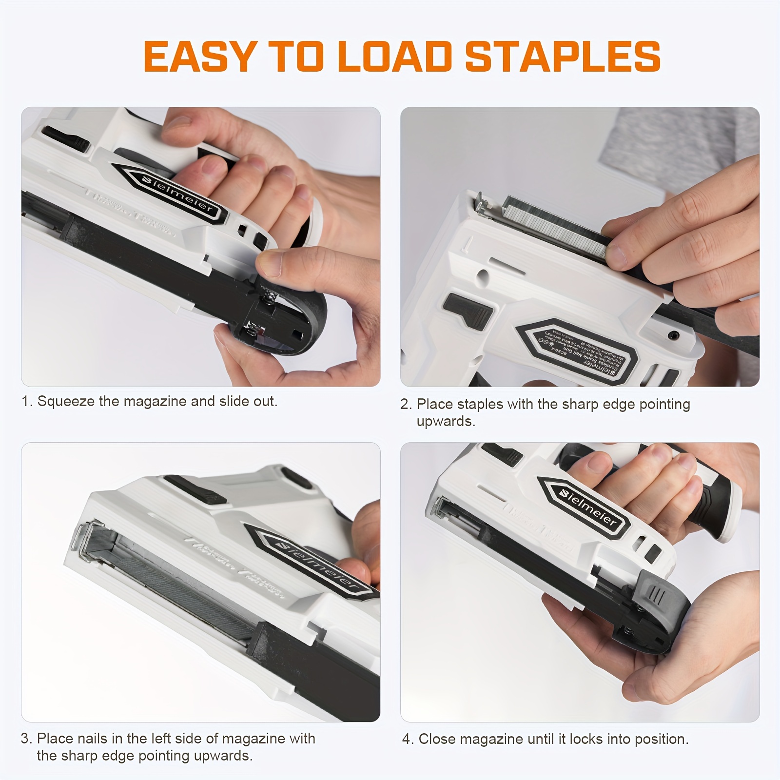  electric staple gun 2 in 1 electric stapler 4v cordless brad nailer kit battery powered nail gun for upholstery carpentry diy with staple remover 1600pcs and nails details 5