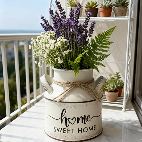 rustic vintage metal vase with rope elegant floral decor for living room balcony or iron construction no electricity needed modern or traditional spaces vase decor balcony decoration geometric pattern