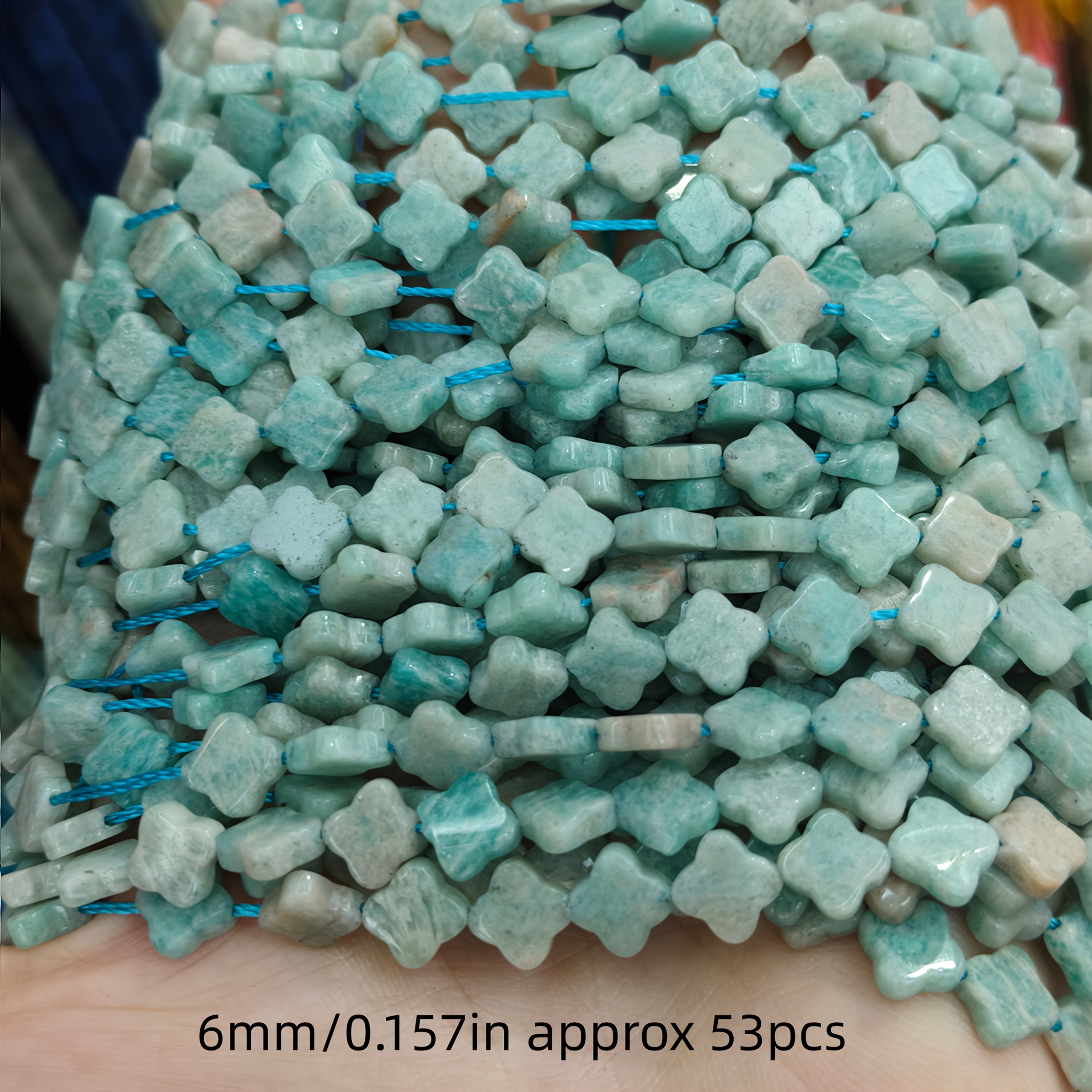 TEMU Perles en à feuilles d' naturelle de 6 mm, fournitures de perles faites à semi- pour bracelets et boucles d'oreilles