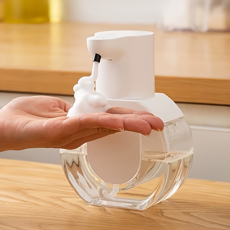 TEMU 1/2pcs Wall-mounted Bathroom Liquid Dispenser Hand Soap Foam Automatic Sensor Electric Rechargeable Wall-mountable Sensor Soap Dispenser