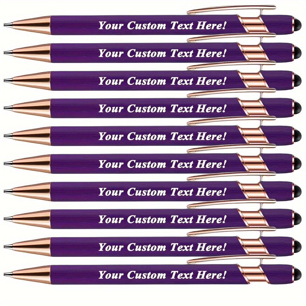 

10pcs Luxurious Ballpoint Pen With Personalized Soft Touch, Exquisite Customized Pen, Perfect Gifts For Anniversaries, Mother's Day, Birthdays, Wedding, Party Or Any Other Special Occasion.(black Ink)
