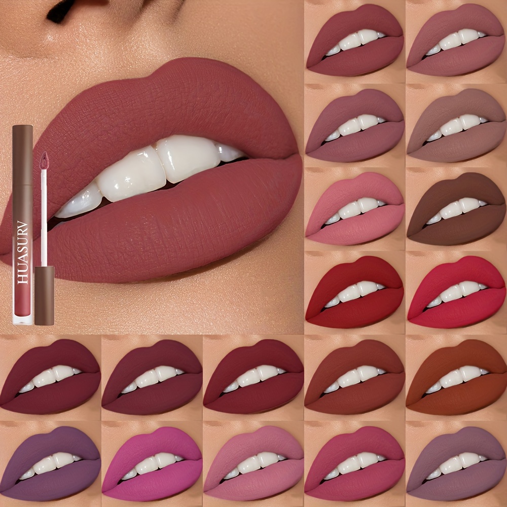 

19 Colors Velvet Lip Glaze, Fadeless And Non Stick Cup Matte Women's Lip Gloss Long Lasting Makeup Lipstick
