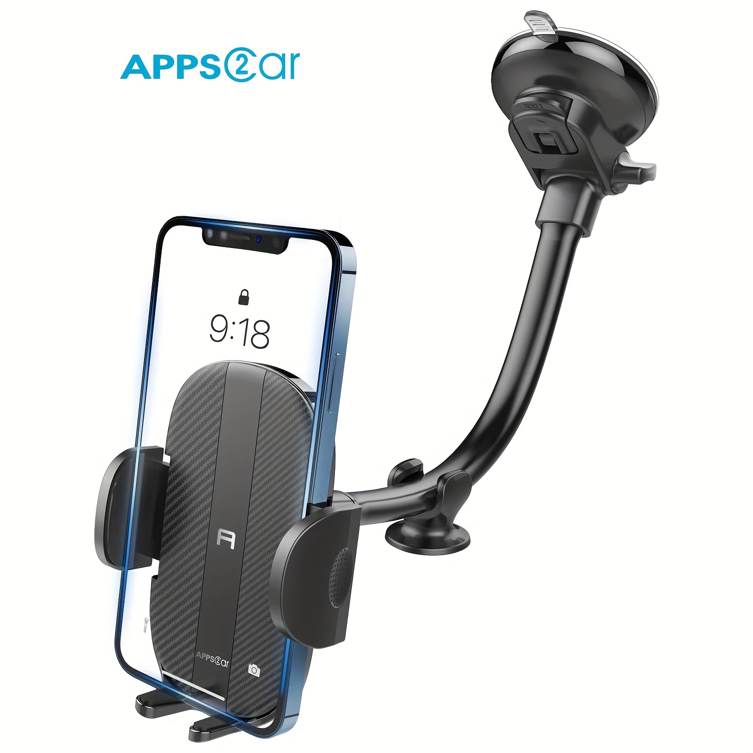 

Apps2car Cell Phone Holder For Car [2 Colors Shipped Randomly] Phone Mount For Car Long Arm Car Phone Holder Mount Strong Suction Cup Anti-shake Stabilizer For All Smartphones.
