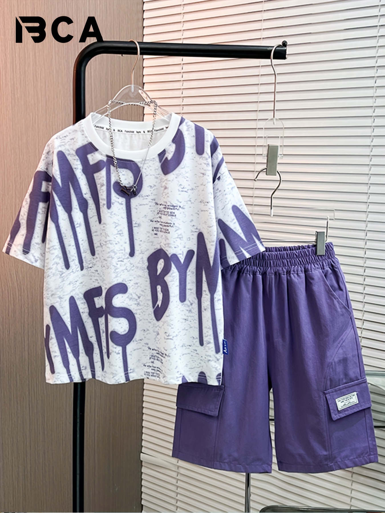 Sommer-Outfit Für Großen Bruder – T-Shirt & Schachbrett-Shorts, Baumwolle