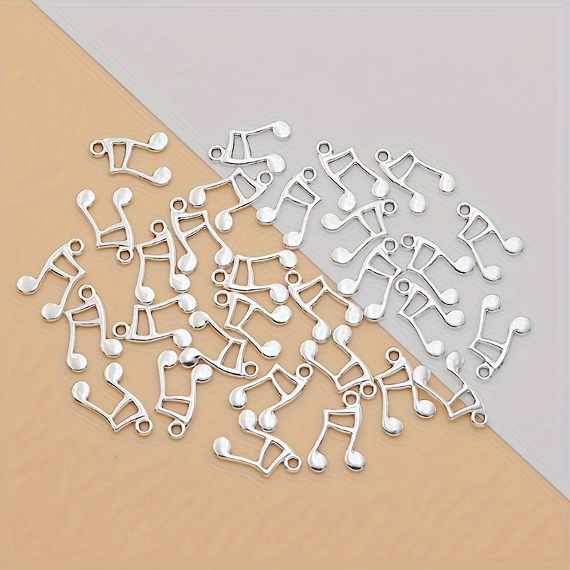 

30pc Zinc Alloy Music Note Charms, Hollow Pendants For Diy Bracelet, Earrings, Necklace Jewelry Making, Handmade Crafts Accessories