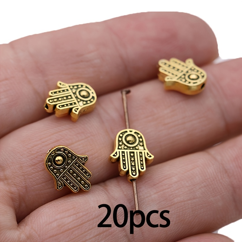 Image of 20pcs Fatima Hand Loose Spacer Beads & Bead Assortments For Jewelry Making Bracelet Necklace Handmade Craft