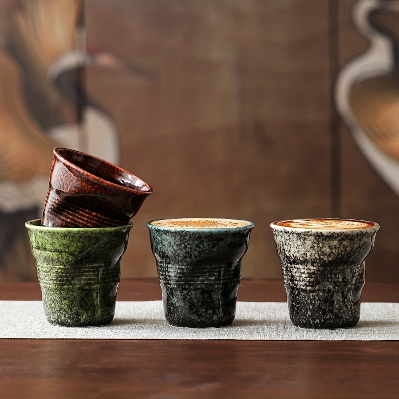 4pcs ceramic coffee mug set irregular shape 180ml 6 1oz 4 - Temu United  Kingdom