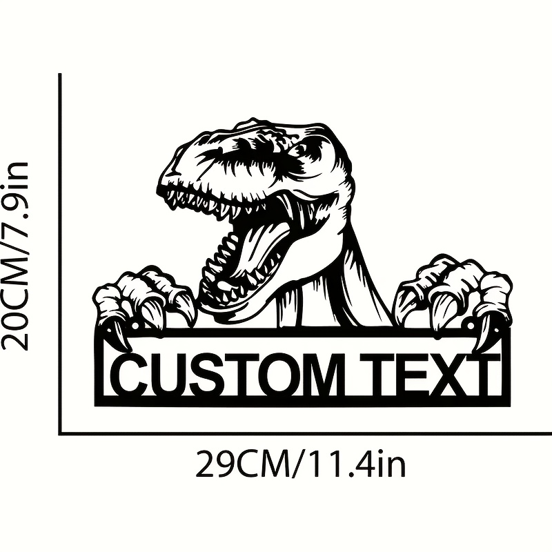 TEMU Custom Rex Metal Wall Art - Personalized Name Sign, Durable Iron Structure Home Decor For Office, Holiday Gift For Dinosaur Enthusiasts