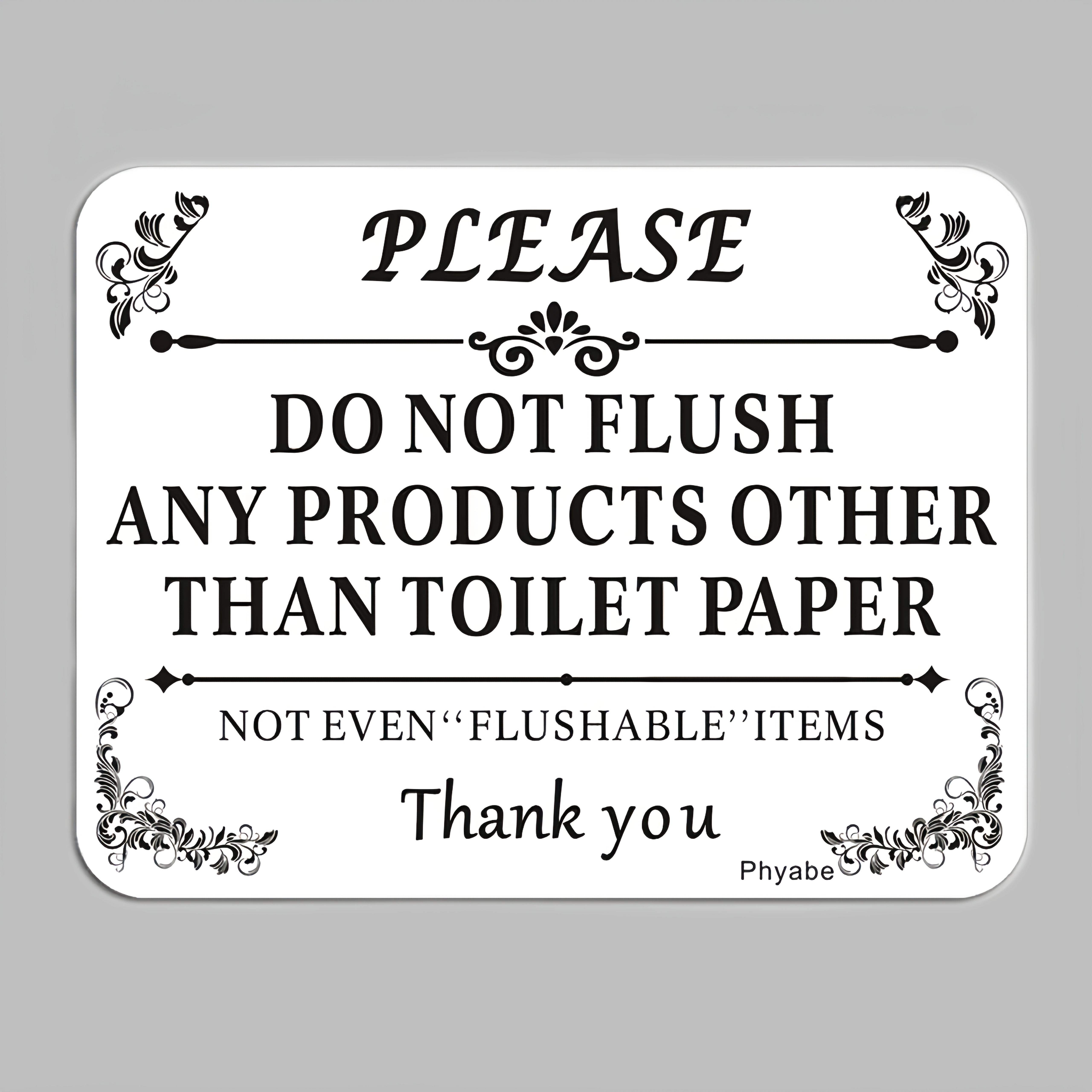 TEMU Do Not Flush Anything Toilet Paper Sign - 5"x4" Thick Acrylic Suitable For Restaurants, Bars, Hotels, Public Restrooms - No Tools/equipment,