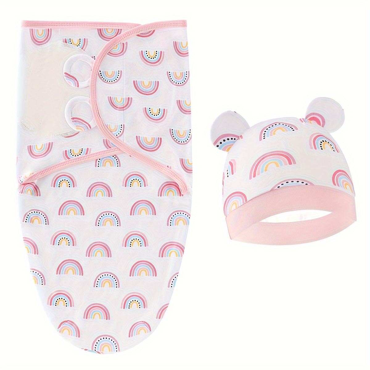 2pcs Soft Cotton Baby Set With Hat For Newborn Girls, 0-6 Months Suitable For Teens.
