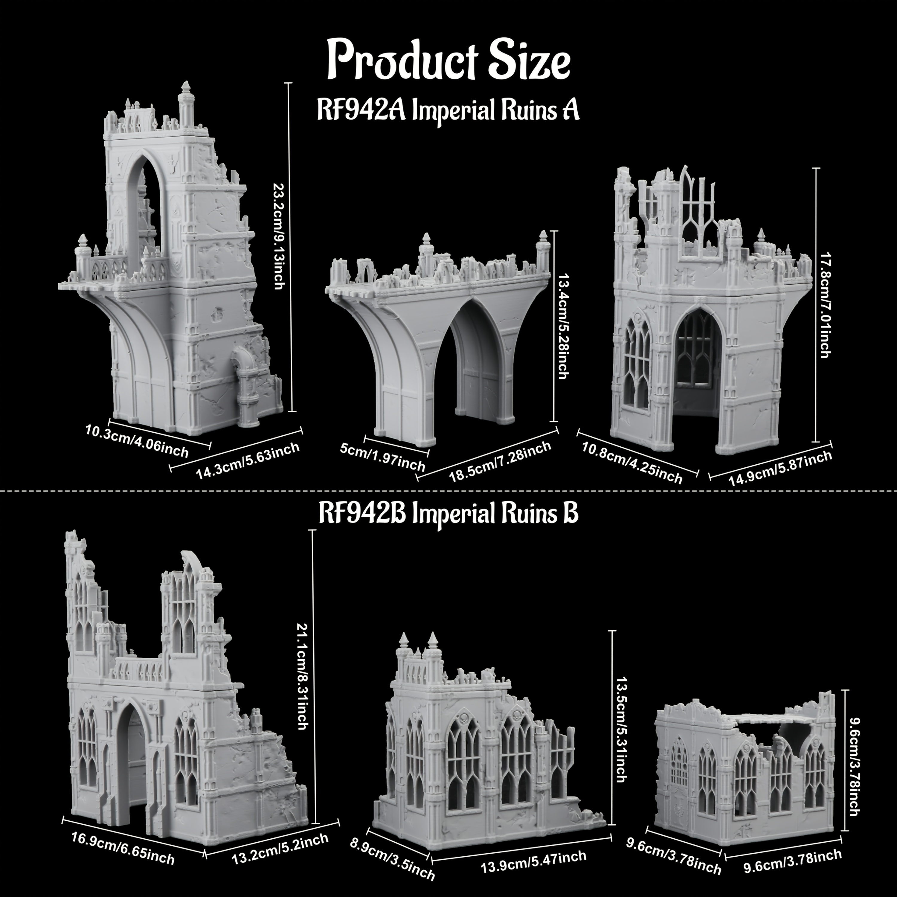Small-Scale Models of Imperial Ruins for RPGs, Fantasy Scenery