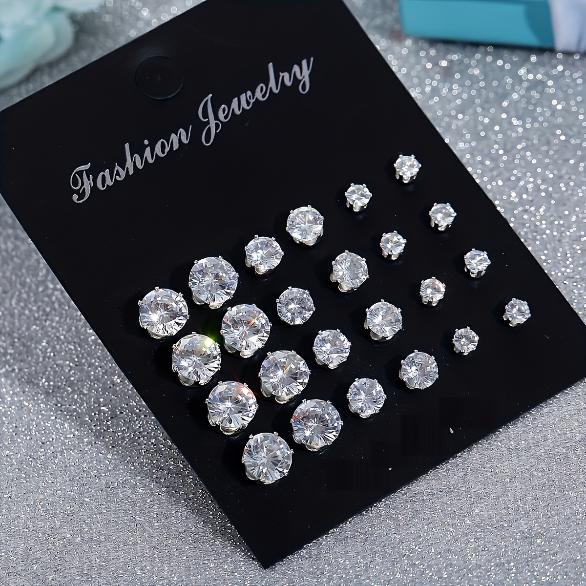TEMU Set de Joyería para Mujer 102/24 piezas - Estilo Elegante y Fácil, Aretes de Aleación de con de Perlas y Pedrería, Aretes para Uso Diario y