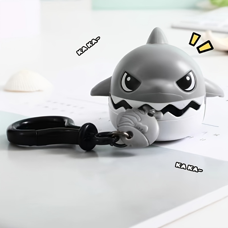 Cartoon Cute Pull Line Bite Shark Abs Keychain Creative - Temu
