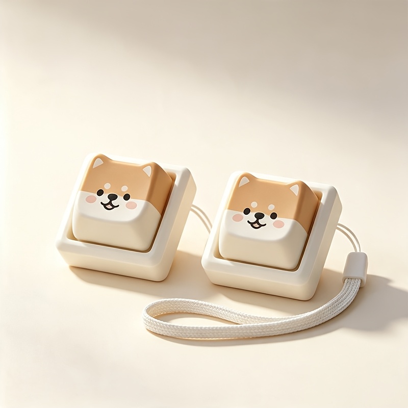 TEMU 2pcs Cute Puppy Keyboard Suitable For Work, Travel & Home Use - Anxiety Fidget Gadgets With Key Clips, Focus Enhancer For &, Gifts For Computer,