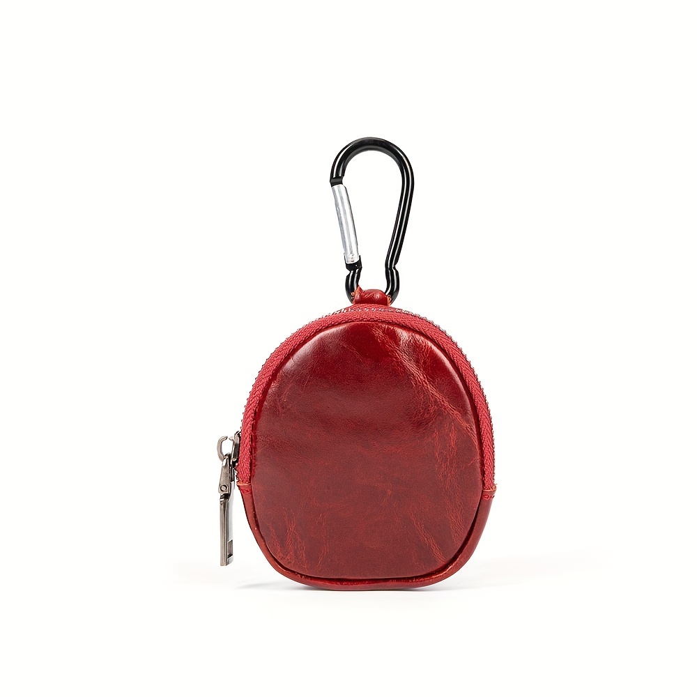 1pc Mini Genuine Leather Coin Purse, Cowhide Material, Zippered Key Wallet, Simple Coin Purse, Couple's Gift, Fashion Accessory.