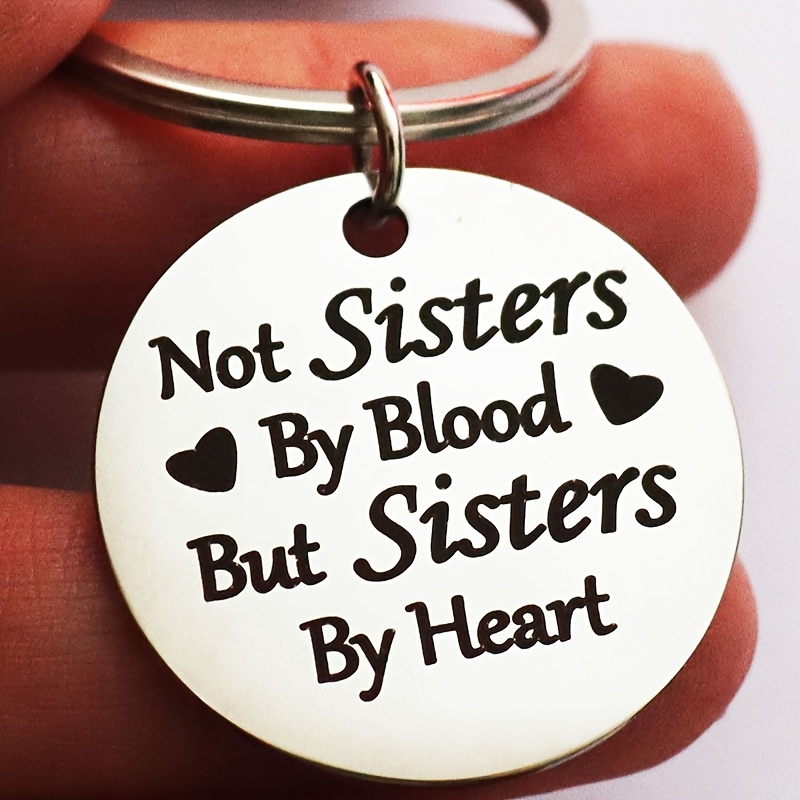 

2pcs Elegant Stainless Steel Keychain: Perfect Birthday & Christmas Gift For Sisters And