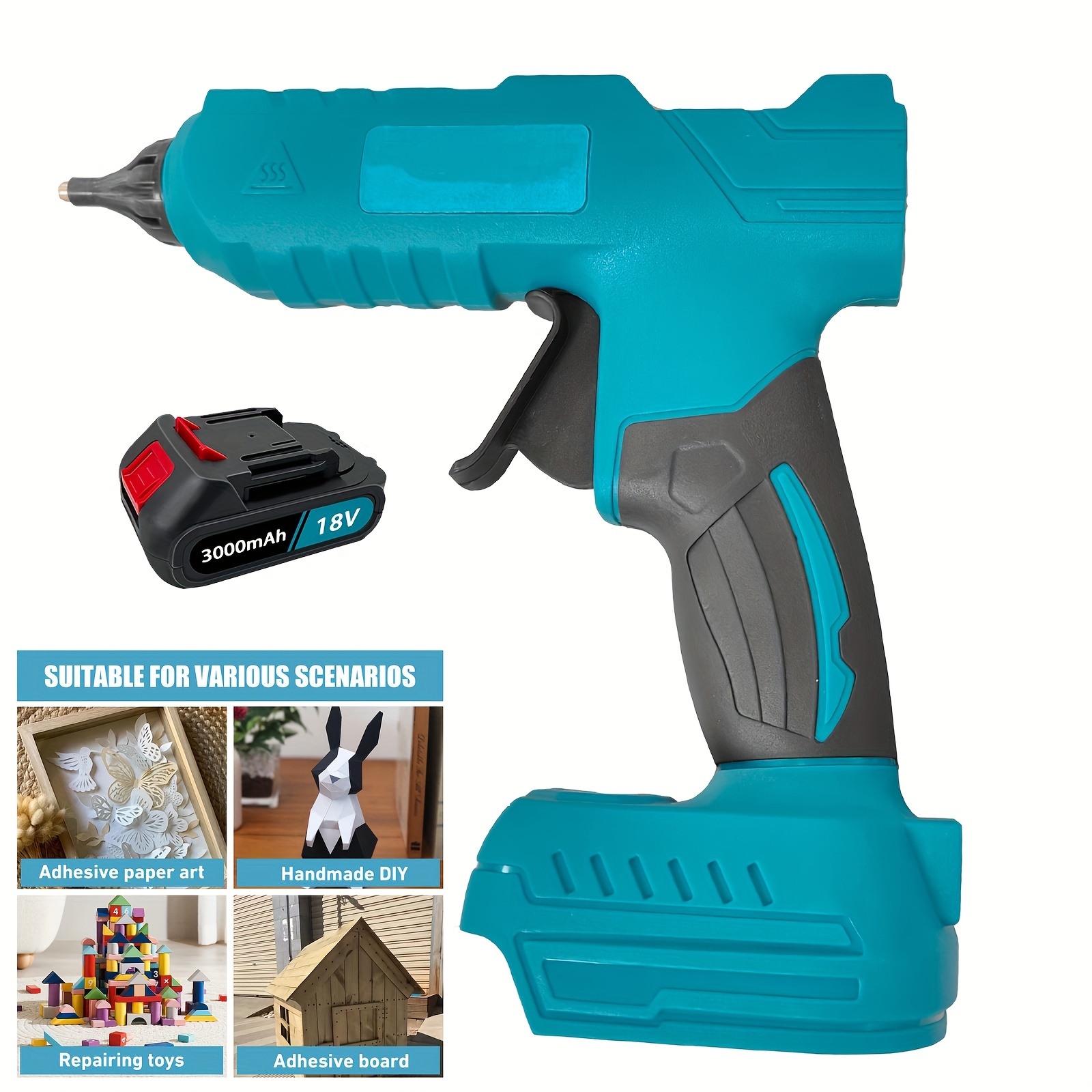 Hot Glue Gun Cordless 150w Mini Hot Glue Gun Cordless Hot Met Glue Gun With 1x 3.0ah Battery, For Diy Arts Crafts Gift Home Quick Repairs School Festival Decoration