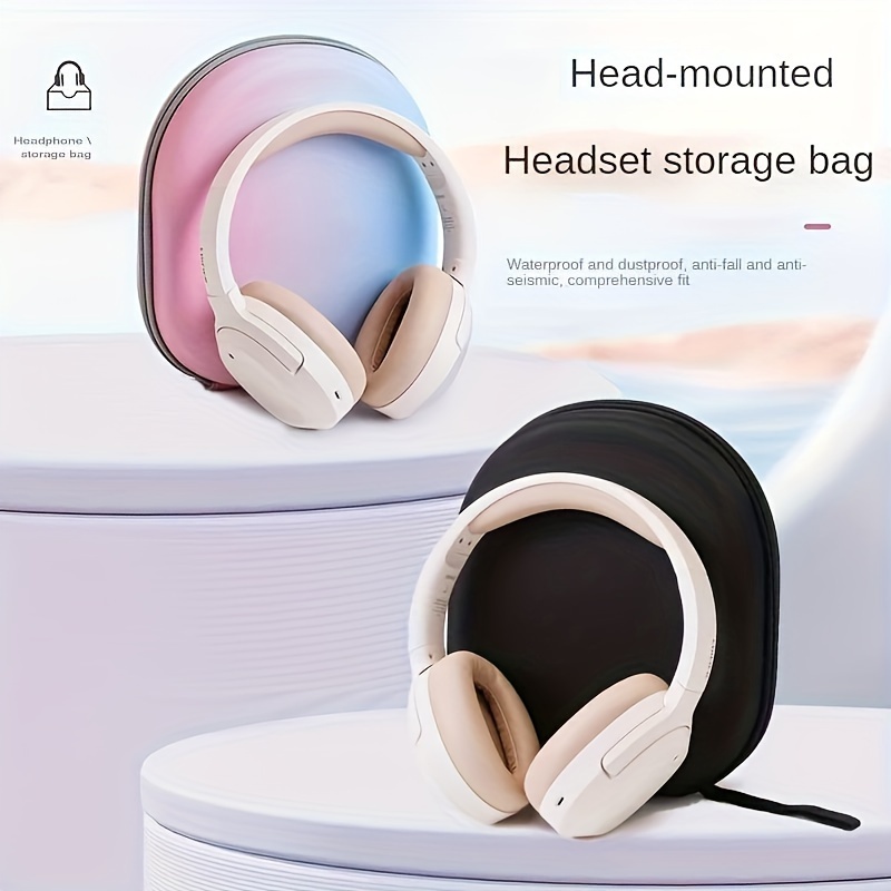 

Waterproof Headphone Case, Hard Shell Storage Bag, Anti-fall, Dustproof, Compatible With , , , Black , No Required