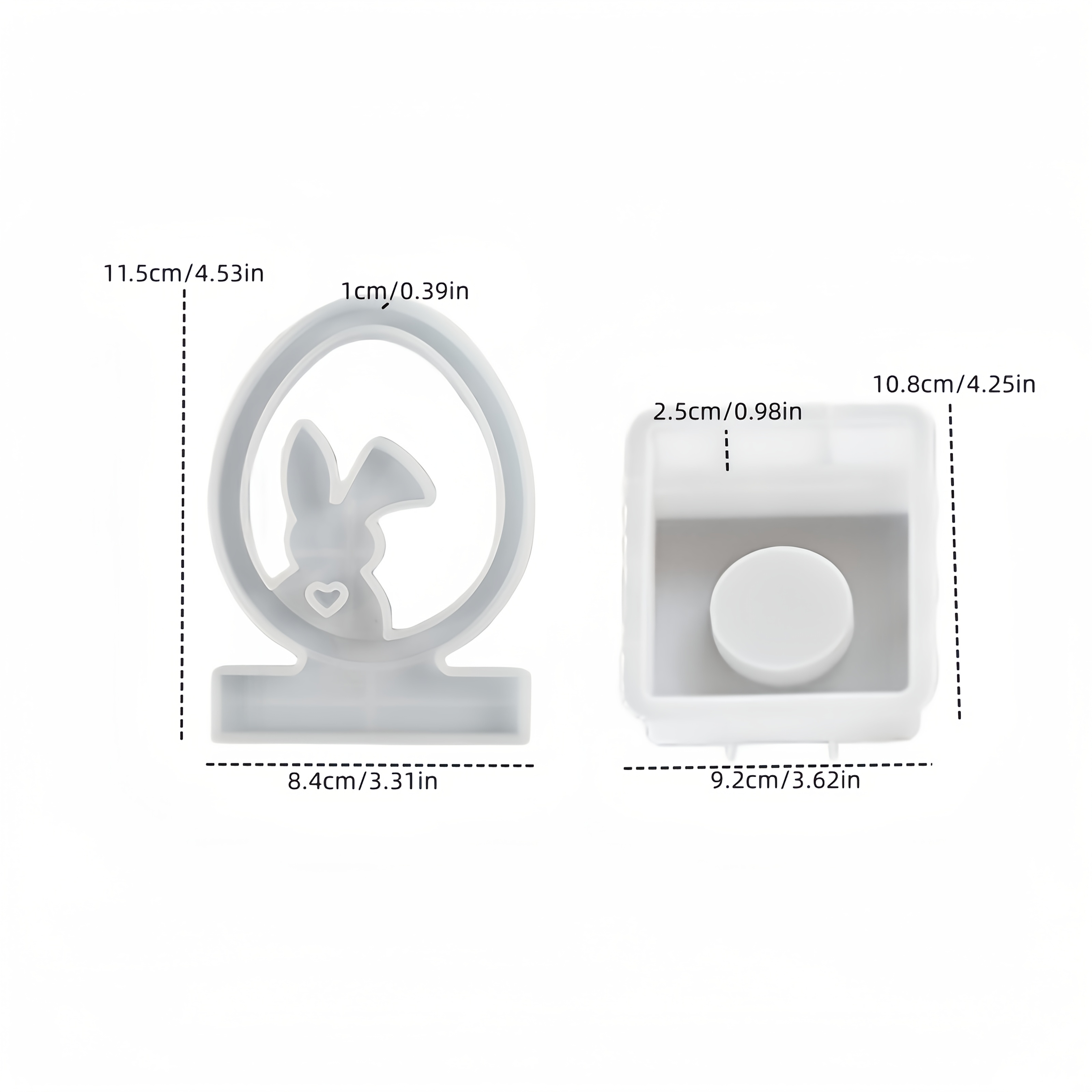 Image of Plaster Silicone Mold 2pcs/set Frame And Square Candlestick Base Clay Molds Panel And Candle Holder Epoxy Mold Handmade Gypsum Craft Aromatherapy Container Mould Easter Gift Home Decor Making Tools