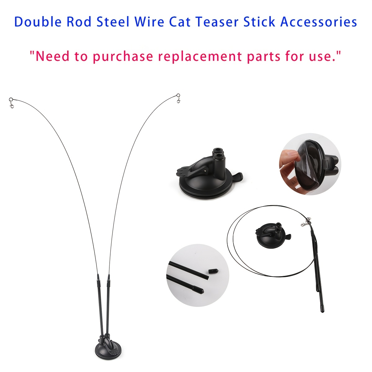 

1pc Interactive Cat Toy Cup , Diy Double Rod Teaser Accessories, -entertaining Playset, , No Battery